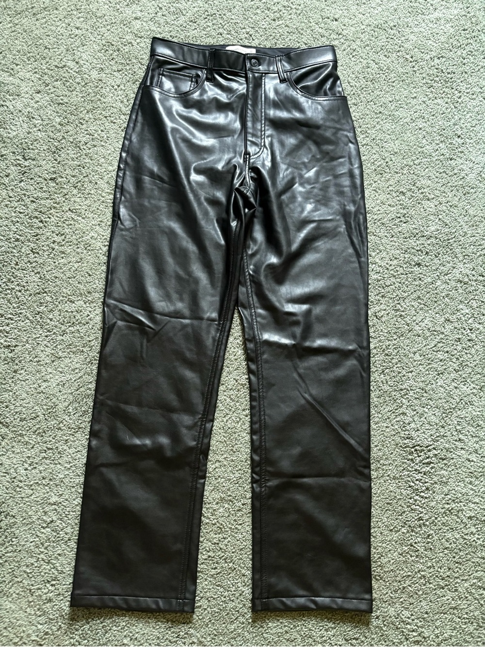 Abercrombie&Fitch The ‘90s Straight Ultra High Rise Faux Leather Pants NWT 30/10